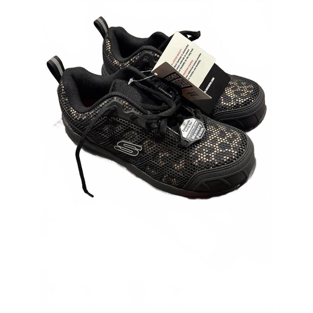 Skechers‎ Work Shoes Comp Toe WOMENS SIZE 5.5 BLACK  NEW